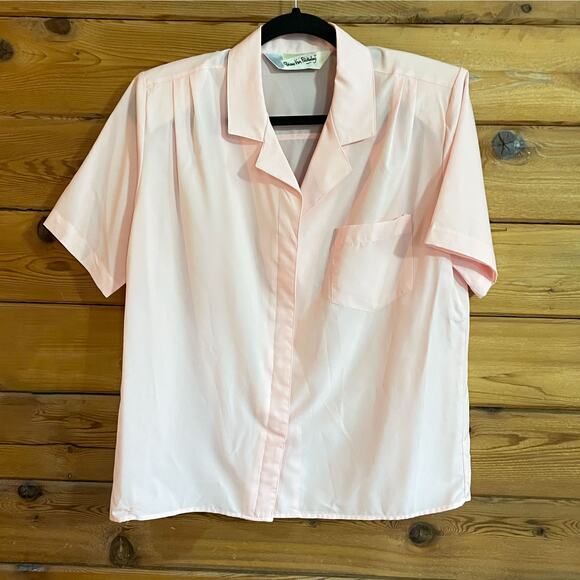 Diane Von Furstenberg Tops - Diane Von Furstenberg VINTAGE Pink Top Shoulder Pads. Button Down Medium